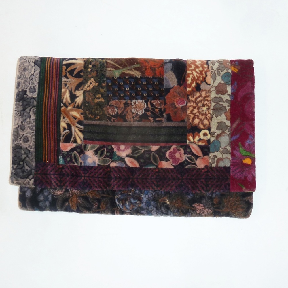 NEW. Handmade "clutch" purse, velvet patchwork